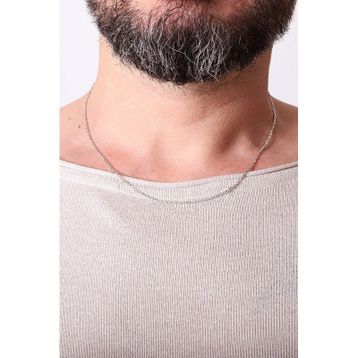İpek Silver EEZ004 925 Ayar Gümüş 40'lık Forse Erkek Zincir Kolye