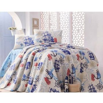İpekçe Home Ekru Riva Çift Kişilik Pike Takımı
