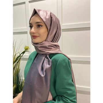 İpekevi Puslu Leylak Çift Taraflı İpek Şal
