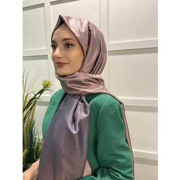 İpekevi Puslu Leylak Çift Taraflı İpek Şal