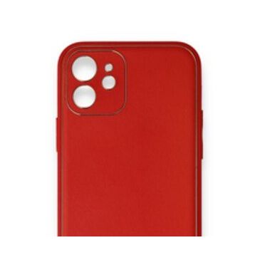 Iphone 12 Kırmızı Mini Coco Deri Silikon Kapak Kılıf