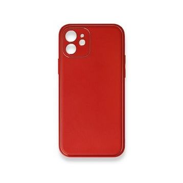 Iphone 12 Kırmızı Mini Coco Deri Silikon Kapak Kılıf