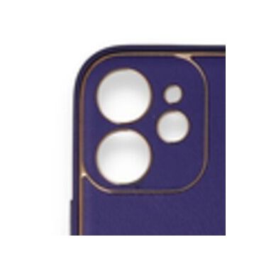 Iphone 12 Mor Mini Coco Deri Silikon Kapak Kılıf