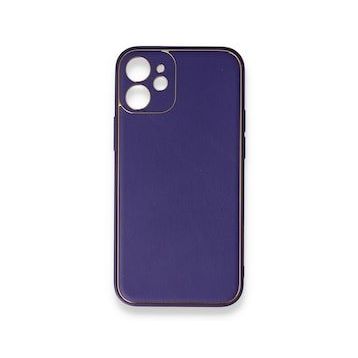 Iphone 12 Mor Mini Coco Deri Silikon Kapak Kılıf