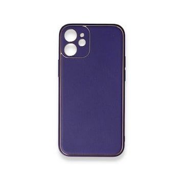 Iphone 12 Mor Mini Coco Deri Silikon Kapak Kılıf