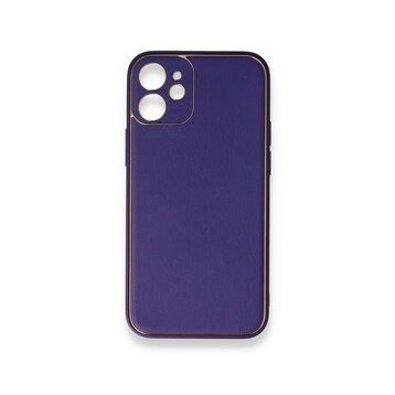 Iphone 12 Mor Mini Coco Deri Silikon Kapak Kılıf