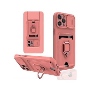 iPhone 12 Pro Max Zuma Kartvizitli Yüzüklü Silikon - Pembe Cep Telefonu Kılıfı