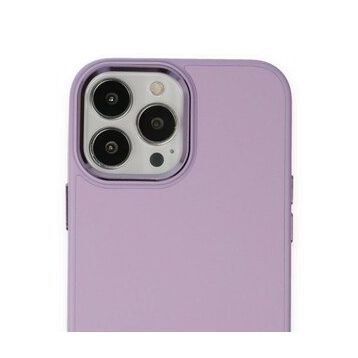 iPhone 13 Pro Asya Deri Silikon - Lila Cep Telefonu Kılıfı