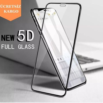 iPhone 6 7 8 Plus X XS 11 Max 3D 5D 6D Büyük Kavisli Ekran Koruyucu Uyumlu Kırılmaz Cam
