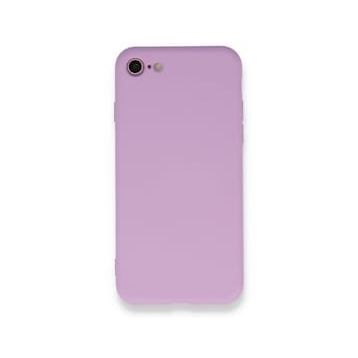 iPhone 7 Nano İçi Kadife Silikon - Lila Cep Telefonu Kılıfı