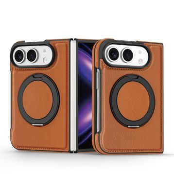 iPhone Duo Turuncu Deri Kılıf