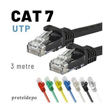 IRENIS CAT7 Siyah 3 mt Ethernet Network LAN Ağ Kablosu
