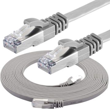 IRENIS CAT7 Yassı FTP Gri 15 Metre Ethernet Network Lan İnternet Kablosu