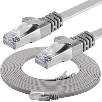 IRENIS CAT7 Yassı FTP Gri 15 Metre Ethernet Network Lan İnternet Kablosu