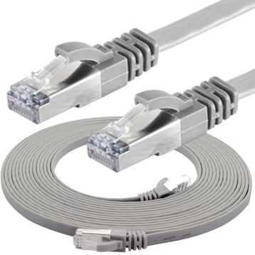 IRENIS CAT7 Yassı FTP Gri 15 Metre Ethernet Network Lan İnternet Kablosu
