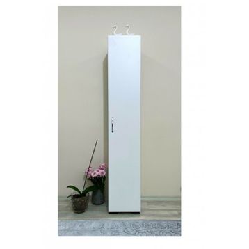 Irmak Mobilya Beyaz 5 Raflı Tek Kapak Çok Amaçlı Banyo Mutfak Kiler Erzak Dolabı