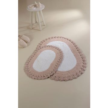 İrya Bianca %100 Pamuk Ekru 40x60+60x90 Banyo Paspası