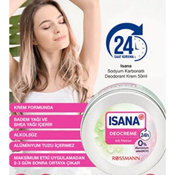 Isana Sodyum Karbonatlı 2x50 ml Deodorant Krem