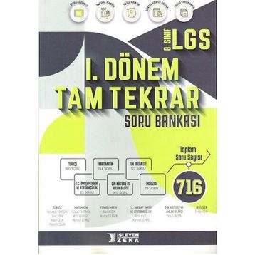 İşleyen Zeka LGS 8. Sınıf 1. Dönem Tam Tekrar Soru Bankası