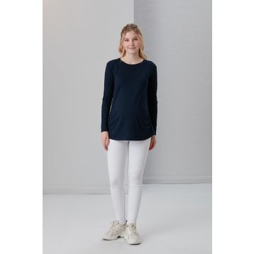 Işşıl 0362 Viskon Körüklü Düz Hamile Uzun Kol T-shirt