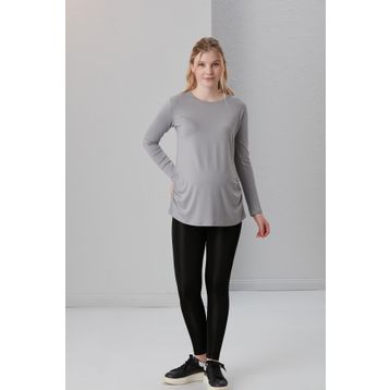 Işşıl 0362 Viskon Körüklü Düz Hamile Uzun Kol T-shirt