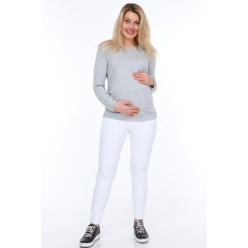 Işşıl 3131 Büzgülü Uzun Kol Hamile T-Shirt