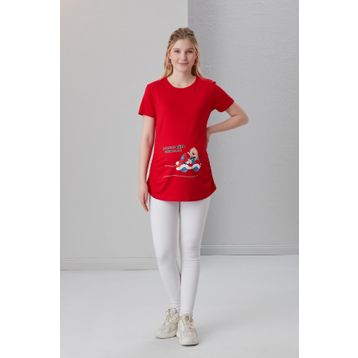 Işşıl 4474 Babasının Oğlu Geliyoor Viskon Hamile Kısa Kol T-Shirt