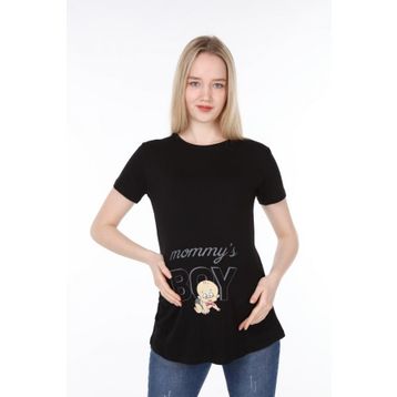Işşıl 4476 Annesinin Oğlu Viskon Hamile Kısa Kol T-shirt