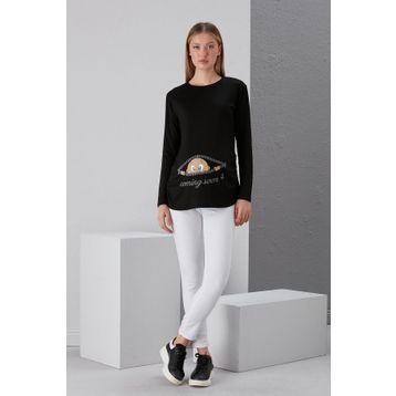 Işşıl 4495 Bordo Viskon Fermuardan Bakan Bebek U Kol Hamile T-Shirt
