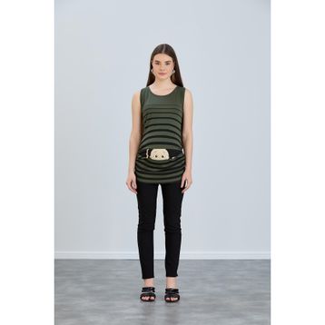 Işşıl 4542 Askılı Kol Çizgili Bakan Bebek Hamile T-Shirt