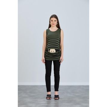 Işşıl 4542 Askılı Kol Çizgili Bakan Bebek Hamile T-Shirt