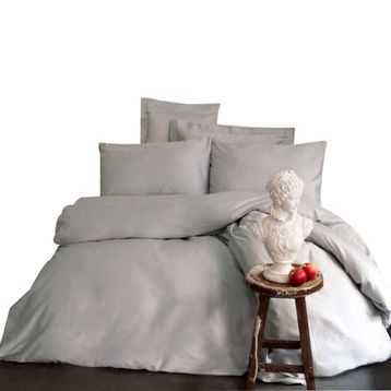 Issimo Home Pamuk Saten Simply Gri Çift Kişilik Nevresim Takımı