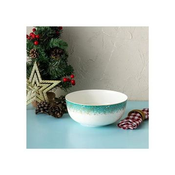 İstanbul Porselen Starlight Fine Bone New Year 21 cm Yılbaşı Salata Kasesi