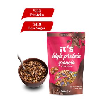 It's 240 gr Yüksek Protein Şekersiz Çikolatalı Granola