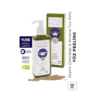 Iva Natura 125 ml Zeytin Çekirdeği Tozu Minerel ve Tuz İçerilki Yüz Peelingi
