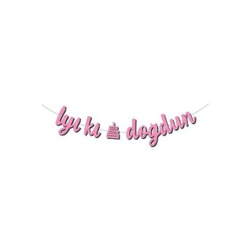 İyi ki Doğdun Pembe Kaligrafi Banner