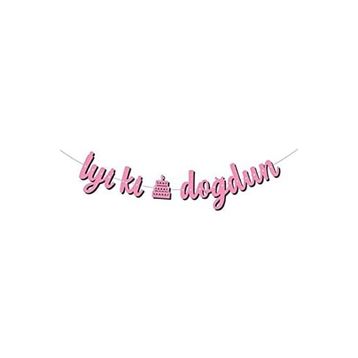 İyi ki Doğdun Pembe Kaligrafi Banner