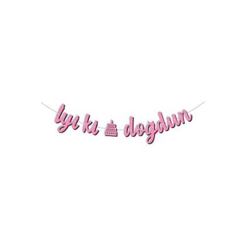 İyi ki Doğdun Pembe Kaligrafi Banner