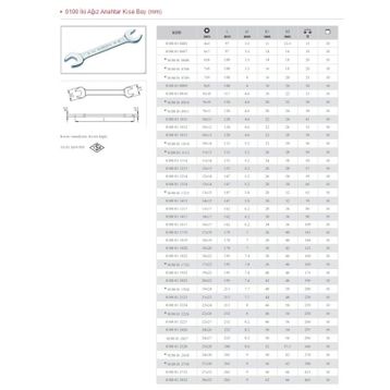 İzeltaş 0100 Kısa 24x26 mm İki Ağız Anahtar