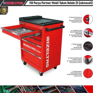 İzeltaş 118 Parça Partner Takım Dolabı