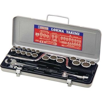Izeltaş 1/2” On Iki Köşe Lokma Anahtar Takımı (24 Parça, Sae) Lokma