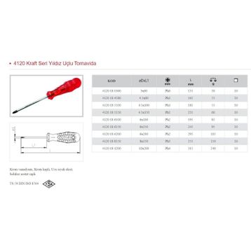 İzeltaş 6x100 Kraft Yıldız Tornavida