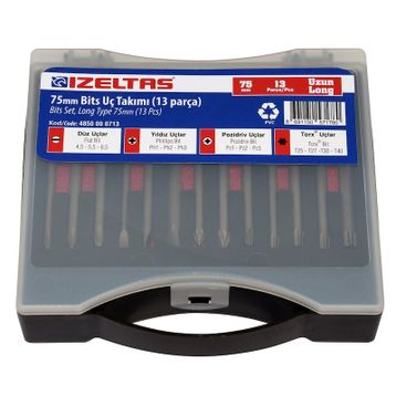 İzeltaş 75 mm 13'lü Uzun Bits Takım