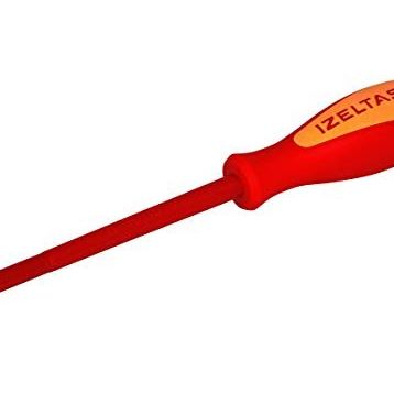 Izeltaş Elektrikçi Izoleli Düz Uçlu Tornavida, 1000 V, Sarı/Kırmızı, 6.5 X 150 Mm Tornavida