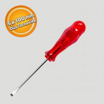 İzeltaş Kraft Düz Uçlu 5 X 100 mm Tornavida