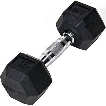 J-Fit 6,8 kg Siyah Tek Kauçuk Altıgen Dambıl