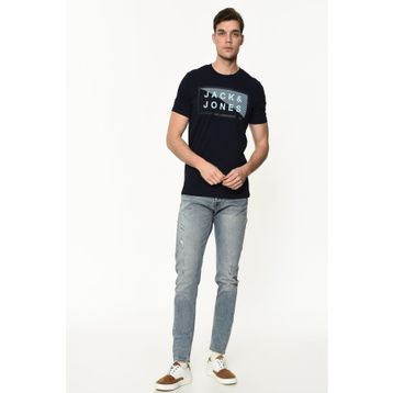 Jack & Jones 12137126 Siyah Baskılı Erkek T-shirt