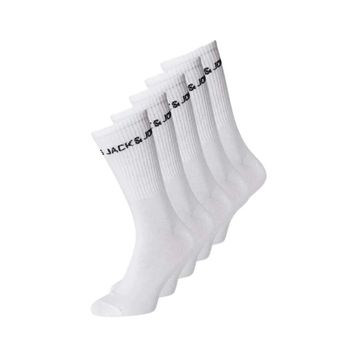 Jack & Jones 12179475-White Jacbasic Logo Tennis Sock 5 Pack Noos Unisex Beyaz Çorap