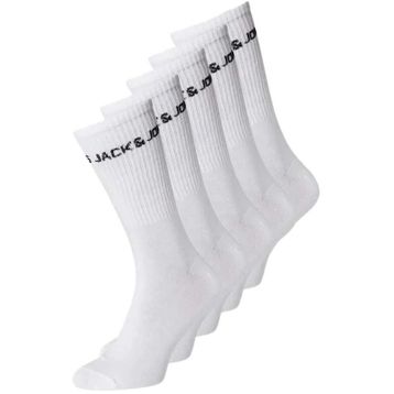 Jack & Jones 12179475-White Jacbasic Logo Tennis Sock 5 Pack Noos Unisex Beyaz Çorap