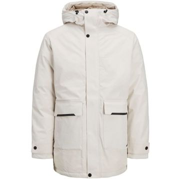 Jack & Jones 12211896 Kapüşonlu Bej Erkek Kaban